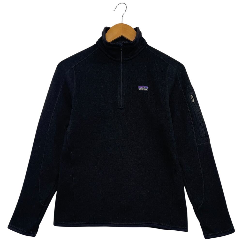 Patagonia Better Sweater Womens Medium Black Quarter Zip Fleece Pullover Outdoor